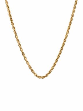 14K Yellow Gold Filled Twisted Rope Chain Necklace 17” Unisex Chunky Chain